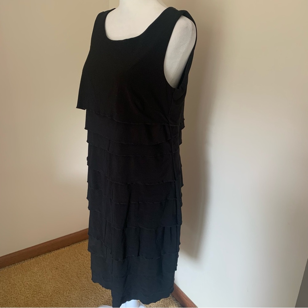 Bianca Germany (B\Anca) Black Tiered Sleeveless Dress Europe Size 40, US 10